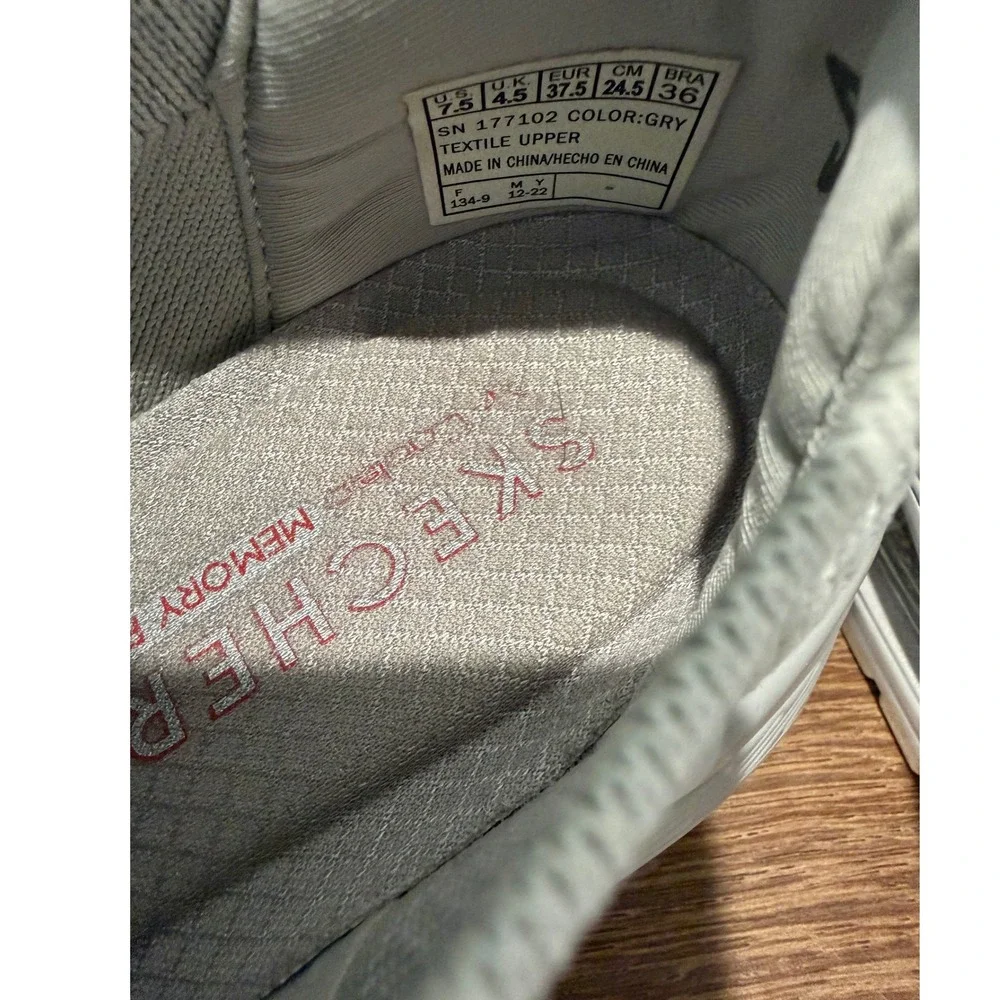 Skechers Street Uno Stretch Fit Grey Knit Sneakers 177102 Womens 7.5‎